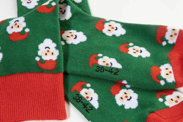 Julsokka Božićne čarape Zelena Crvena