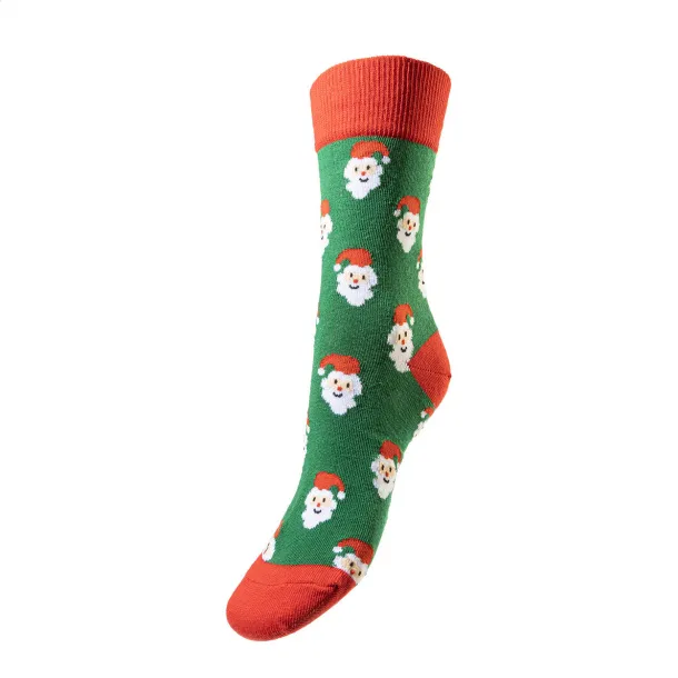 Julsokka Božićne čarape Zelena Crvena