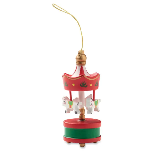 WHIRL Wooden carousel ornament Red