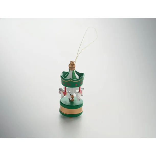 WHIRL Wooden carousel ornament Green
