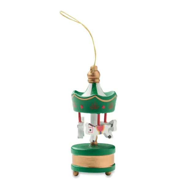 WHIRL Wooden carousel ornament Green