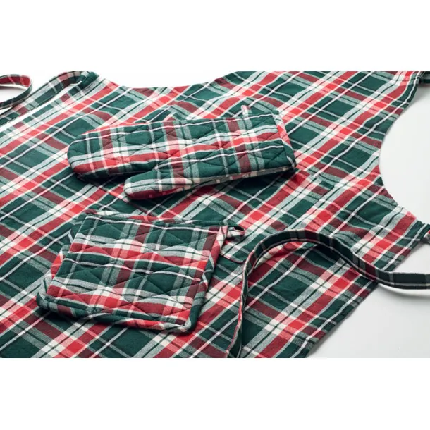 SANTAPRON Chequered cotton kitchen set Multicolour