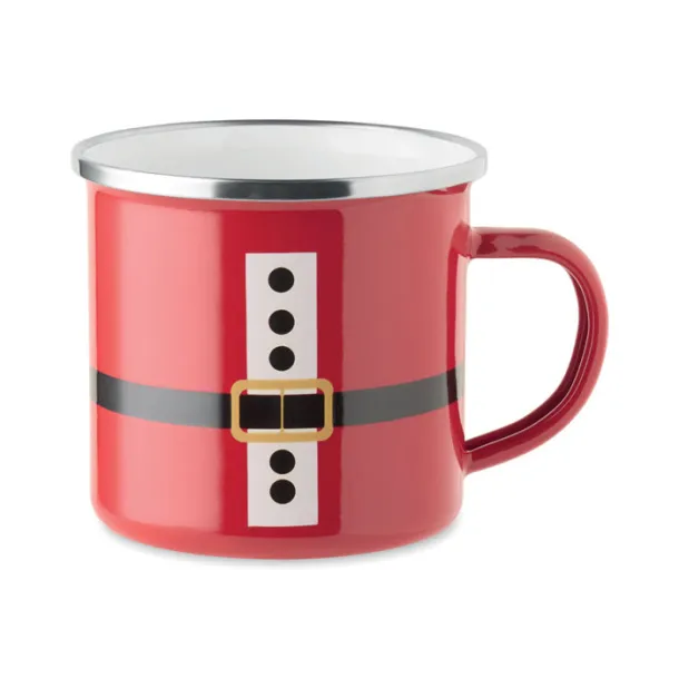 SANTAMEL Santa enamel vintage mug 300ml Red