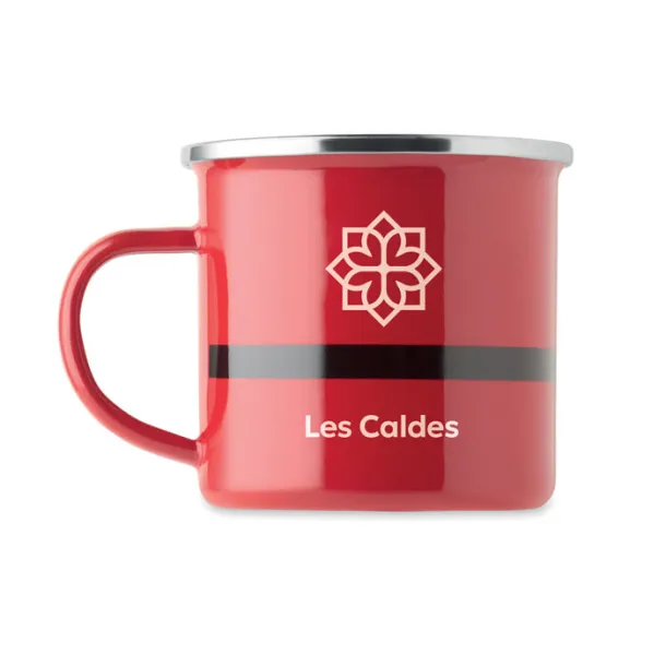 SANTAMEL Santa enamel vintage mug 300ml Red