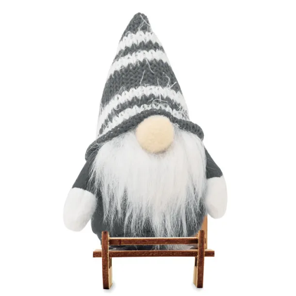 FROSTY SLEIGH Gnome on wooden sleigh Grey