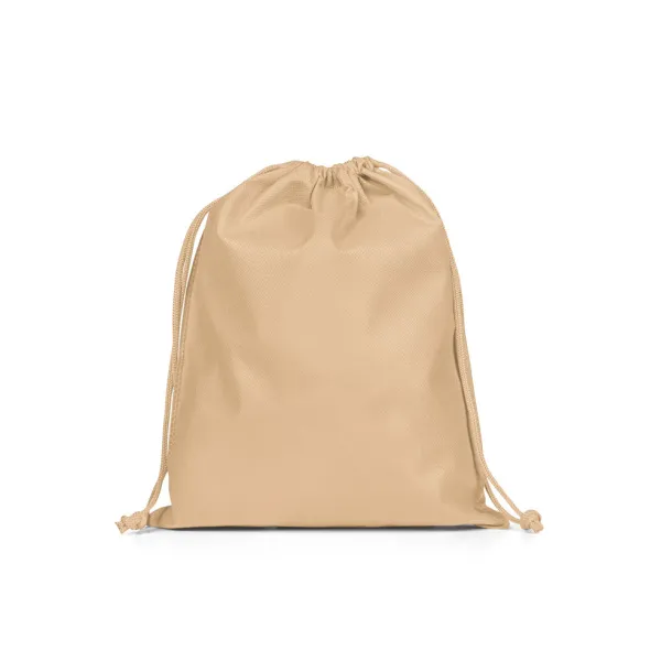 GIFT BAG M Medium-sized non-woven backpack-style bag (60 g/m²) Light brown