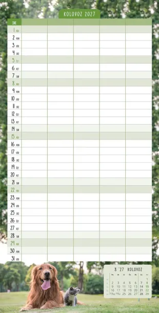 "OBITELJSKI PLANER 2027" 13 list., dim: 30,5x67cm,  PVC vrećica, P/50, color kalendar Color