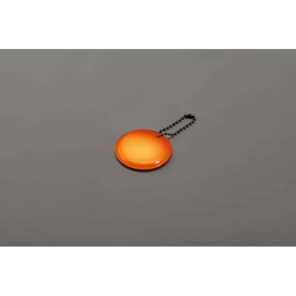 GRIN Round reflective keyring neon orange