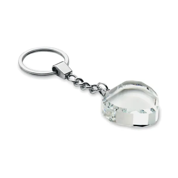 HEARTWARD Glass heart award key ring Transparent