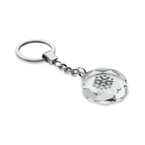 ROUNDWARD Glass round award key ring Transparent