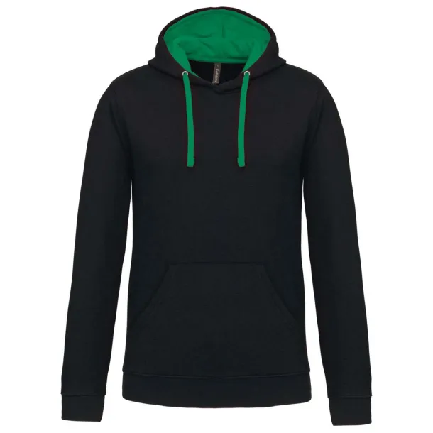 MEN'S CONTRAST HOODED SWEATSHIRT - Kariban Crna Light Kelly Green
