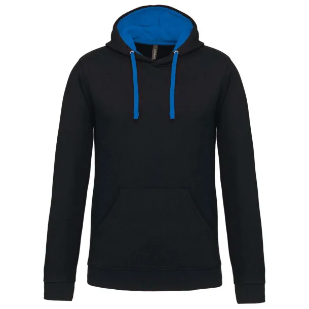  MEN'S CONTRAST HOODED SWEATSHIRT - Kariban Crna Light Royal Blue