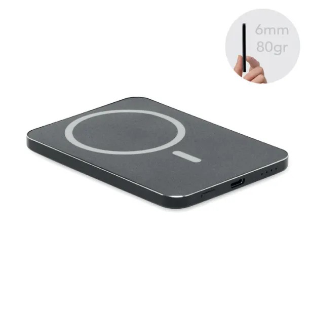 SLIMVOLT Slim magnetska prijenosna baterija 20 W - 5 000 mAh Crna