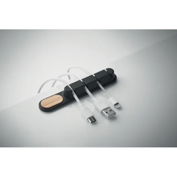 ORDER silikonski organizator kabela Crna