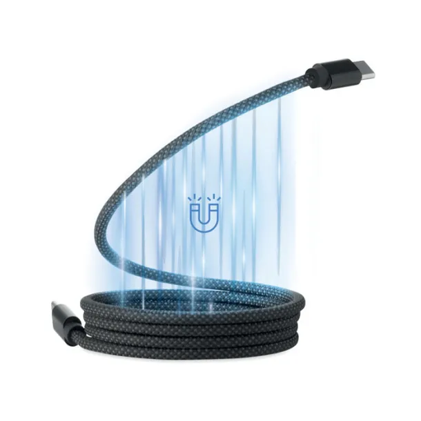 BRAID Pleteni magnetni kabel od RPET-a Crna