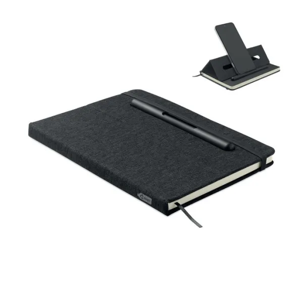 RINBOOK A5 notes s držačem za mobitel Crna
