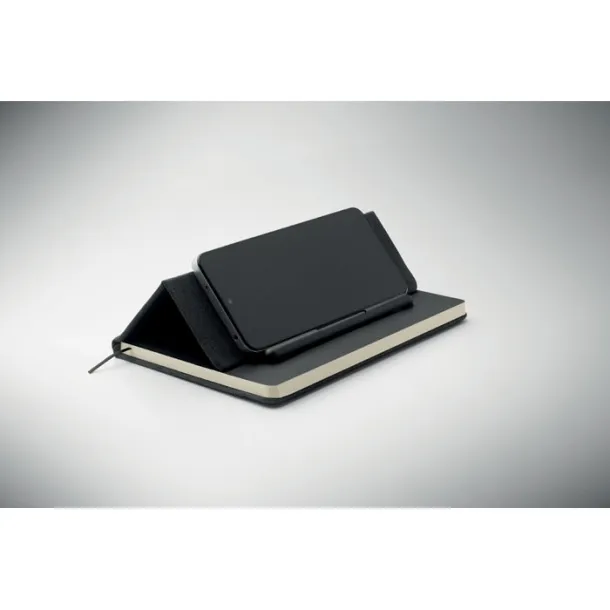 RINBOOK A5 notebook with phone holder Black