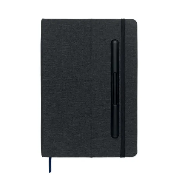 RINBOOK A5 notebook with phone holder Black