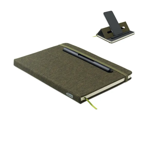 RINBOOK A5 notes s držačem za mobitel Dark Green