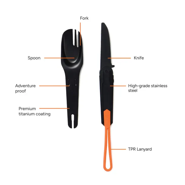  Nordic Drift Trail 4 in 1 outdoor cutlery Black