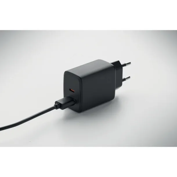 EXTEN EU dvopolni zidni adapter/punjač Crna
