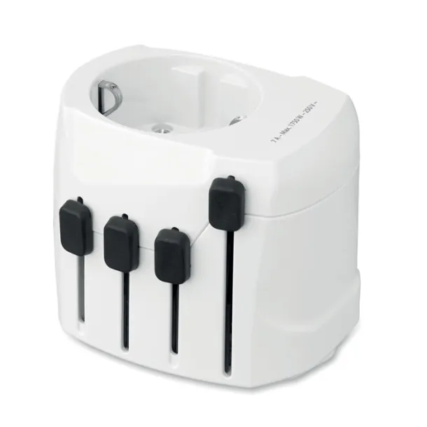 PRO 3-POLE SKROSS® PRO tropolni putni adapter Bijela