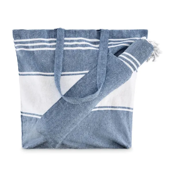 HUMMUM Beach bag with hammam towel Blue