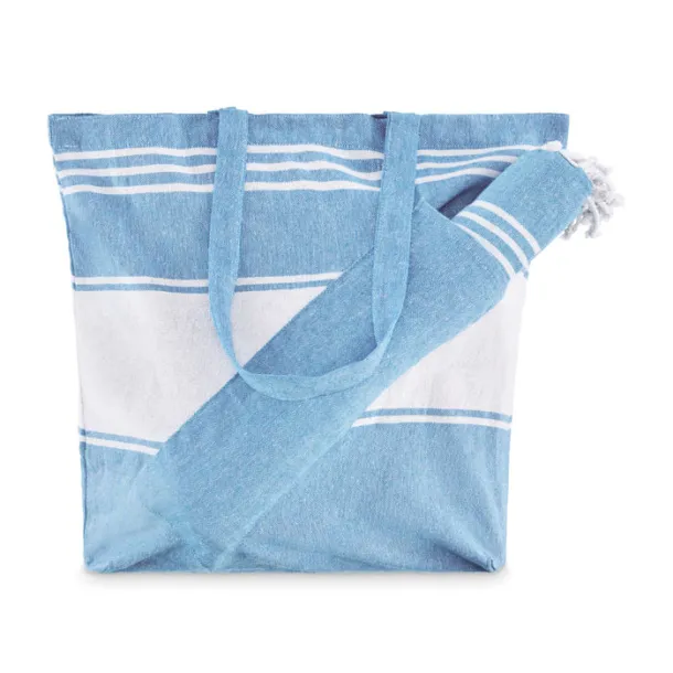 HUMMUM Beach bag with hammam towel Turquoise