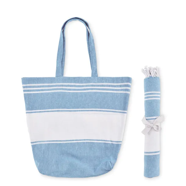 HUMMUM Beach bag with hammam towel Turquoise