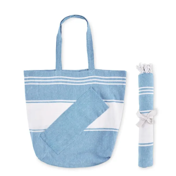 HUMMUM Beach bag with hammam towel Turquoise