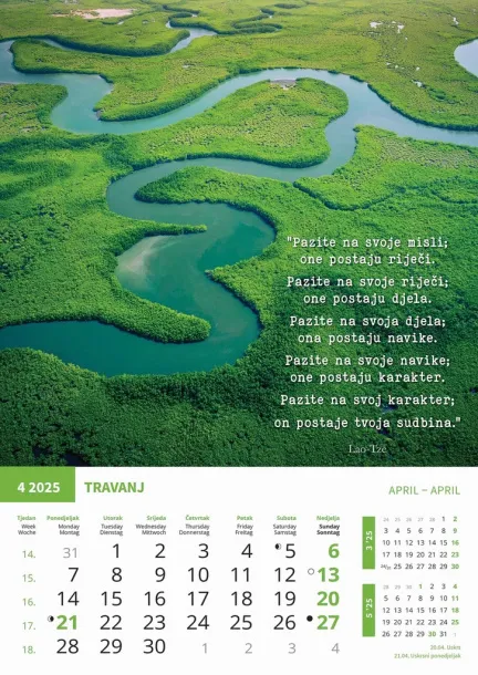  "MOTIVACIJSKI KALENDAR" color calendar Color