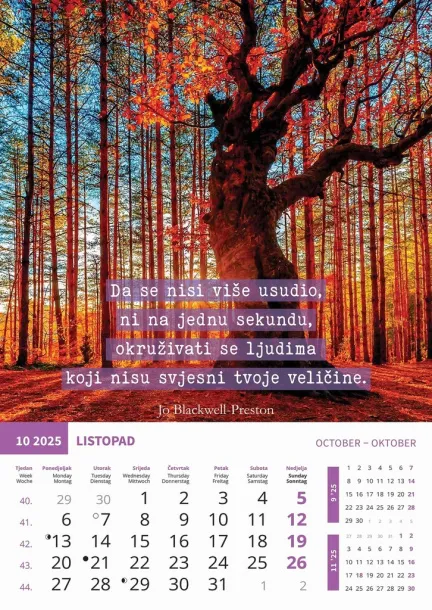  "MOTIVACIJSKI KALENDAR" color calendar Color