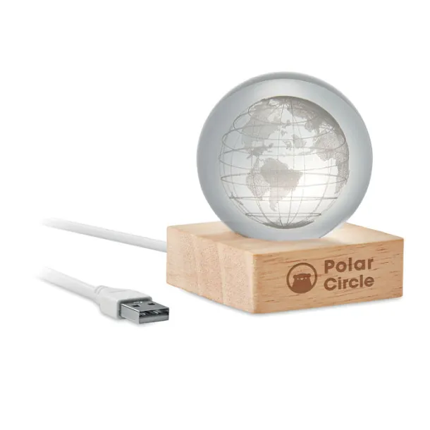 GLOBE LIGHT staklena LED globus kugla Drvo