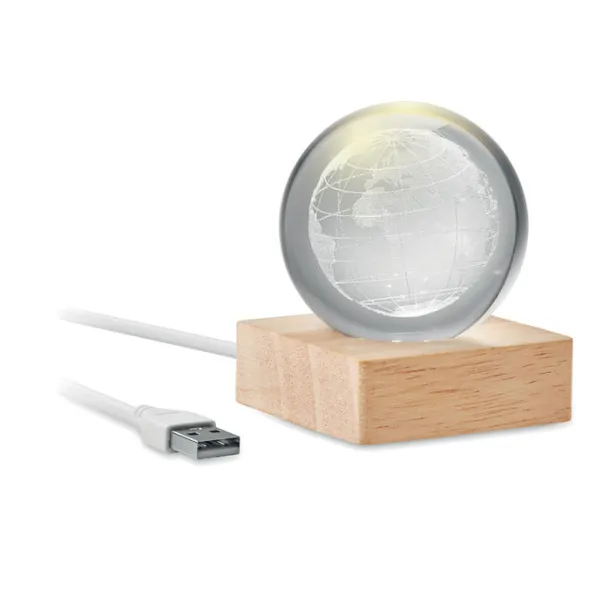 GLOBE LIGHT staklena LED globus kugla Drvo