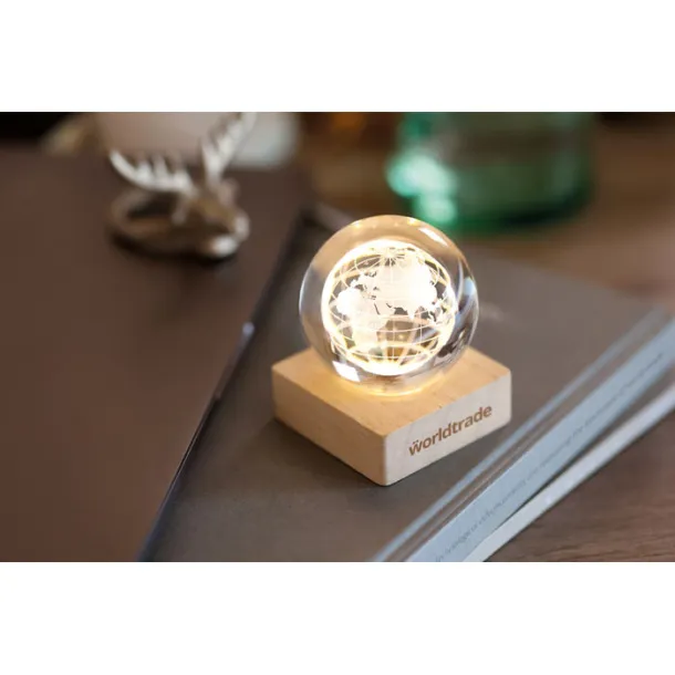 GLOBE LIGHT staklena LED globus kugla Drvo