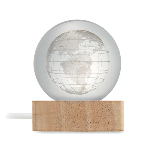 GLOBE LIGHT staklena LED globus kugla Drvo