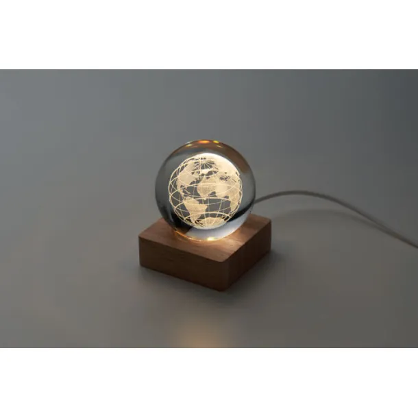 GLOBE LIGHT staklena LED globus kugla Drvo