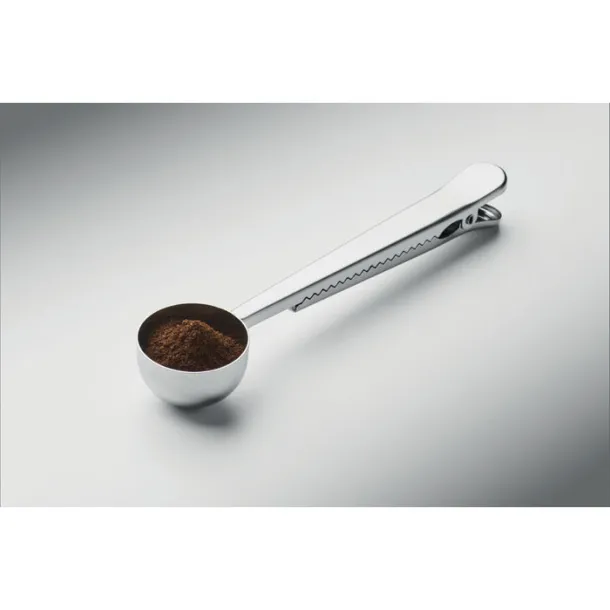SPOONCOOP Coffee scoop with bag clip Silver