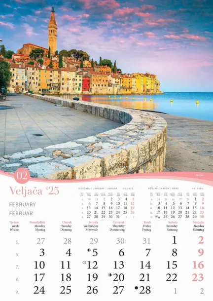  "ROMANTIČNA HRVATSKA" color calendar Color