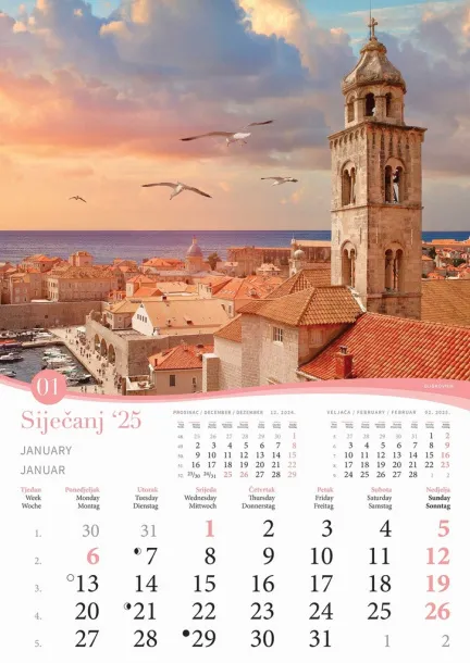  "ROMANTIČNA HRVATSKA" color calendar Color