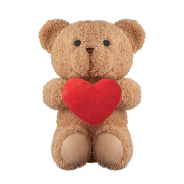 SNUGGLE plišani medvjedić sa srcem, 23 cm Crvena