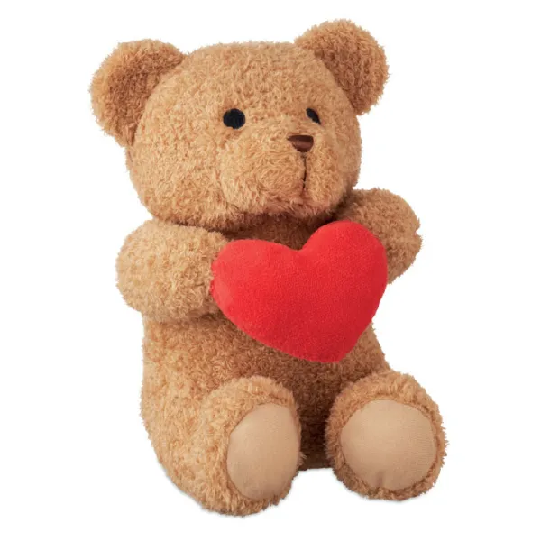 SNUGGLE plišani medvjedić sa srcem, 23 cm Crvena