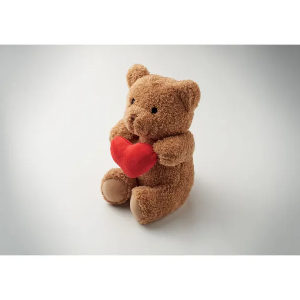 SNUGGLE plišani medvjedić sa srcem, 23 cm Crvena