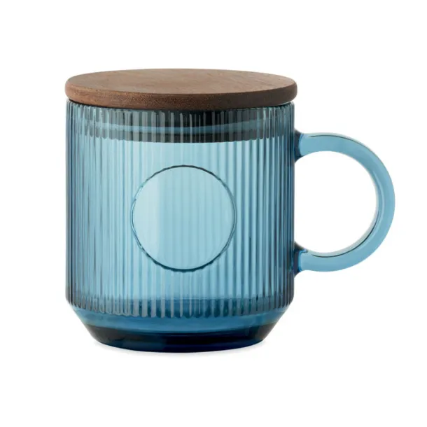 VITRIO MUG rebrasta staklena šalica 300 ml Transparent Blue