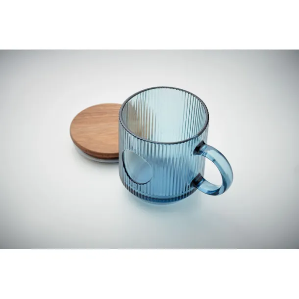 VITRIO MUG rebrasta staklena šalica 300 ml Transparent Blue