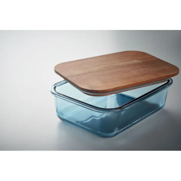 VITRIO LUNCH Glass lunch box 800ml Transparent Blue