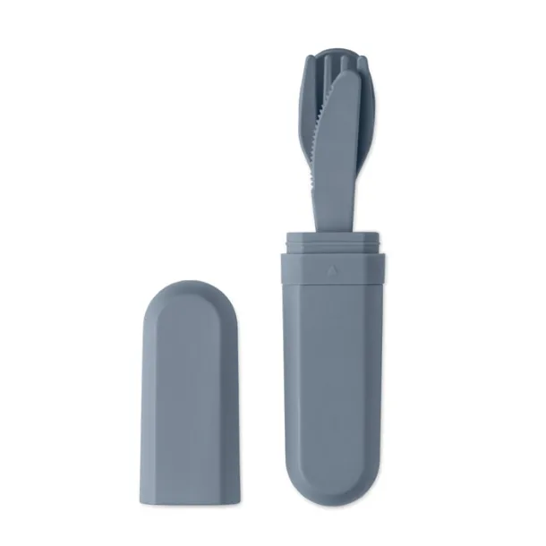 BITEFUL Cutlery set and case in PLA Petrol