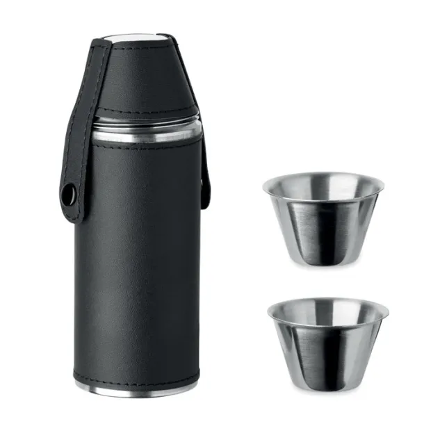 COCOON Hip flask with shot cups Black