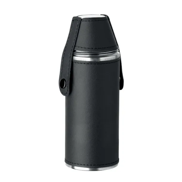 COCOON Hip flask with shot cups Black