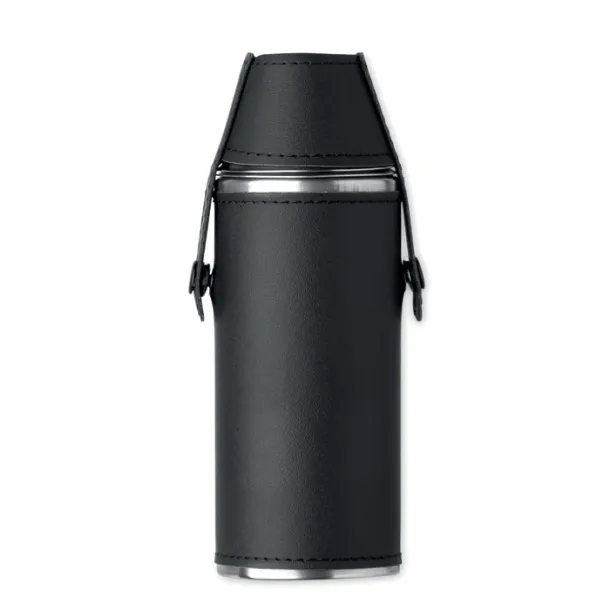 COCOON Hip flask with shot cups Black